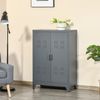 Armario Con 2 Baldas Ajustables De Metal Homcom 75x33x110 Cm-gris