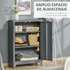 Armario Con 2 Baldas Ajustables De Metal Homcom 75x33x110 Cm-gris