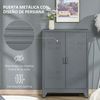 Armario Con 2 Baldas Ajustables De Metal Homcom 75x33x110 Cm-gris