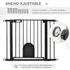 Barrera De Seguridad Perros De Acero Abs 75-103x76 Cm-pawhut.negro