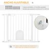 Barrera De Seguridad Perros De Acero Abs 75-103x76 Cm-pawhut. Blanco