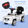 Coche Correpasillos Bebé 18-36 Meses Con Faros Música Blanco Homcom