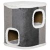 Barril Rascador Gatos De Madera Sisal Felpa 40x40x49 Cm-pawhut.gris