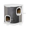 Barril Rascador Gatos De Madera Sisal Felpa 40x40x49 Cm-pawhut.gris