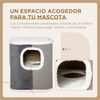 Barril Rascador Gatos De Madera Sisal Felpa 40x40x49 Cm-pawhut.gris