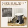 Barril Rascador Gatos De Madera Sisal Felpa 40x40x49 Cm-pawhut.gris