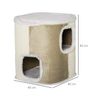 Barril Rascador Gatos De Madera Sisal Felpa 40x40x49 Cm-pawhut.beige