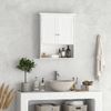 Armario Baño De Pared Con 2 Puertas De Mdf Homcom 60x20x70,5cm-blanco