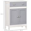 Armario De Salón 2 Puertas De Melamina Homcom 60x30x80 Cm-blanco Gris