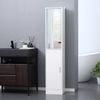 Armario Para Baño Alto Espejo De Melamina Kleankin 32x28x162cm-blanco