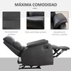 Sillón Reclinable De Mdf Acero Pu Espuma Homcom 75x92x99 Cm-marrón