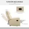 Sillón Reclinable De Acero Mdf Pu Espuma Homcom 80x97x107 Cm-blanco