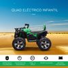 Quad Eléctrico Niños +3 Años 12v Con Faros Música Verde Homcom