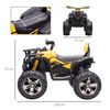 Quad Eléctrico Niños +3 Años 12v Con Faros Música Amarillo Homcom