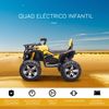 Quad Eléctrico Niños +3 Años 12v Con Faros Música Amarillo Homcom