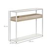 Mesa Consola De Aceco Vidrio Templado Homcom 108x28x85 Cm-blanco