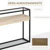 Mesa Consola De Aceco Vidrio Templado Homcom 108x28x85 Cm-negro