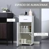 Armario Auxiliar De Baño Kleankin Melamina Madera 35x30x77,5cm Blanco