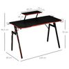 Mesa Gaming Ergonómica De Mdf Acero Homcom 120x60x94,5 Cm-negro