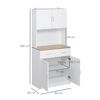 Armario Alacena De Cocina De Melamina Homcom 80x40x180 Cm-blanco