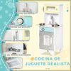 Cocina De Juguete De Madera Para Niños Con Accesorios Blanco Homcom