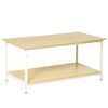 Mesa De Centro Salón Melamina Acero Homcom 100x54x45,8 Cm-natural