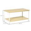 Mesa De Centro Salón Melamina Acero Homcom 100x54x45,8 Cm-natural