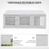 Carpa Para Fiestas Con 4 Paneles De Acero Pe 6x3x2,8m-outsunny.blanco