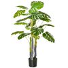 Planta Artificial Monstera De Pe Cemento Homcom Ø17x120 Cm-verde