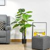 Planta Artificial Monstera De Pe Cemento Homcom Ø17x120 Cm-verde