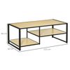 Mesa De Centro Con 2 Estantes De Acero Mdf Homcom 120x60x46 Cm-roble