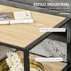 Mesa De Centro Con 2 Estantes De Acero Mdf Homcom 120x60x46 Cm-roble