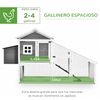 Gallinero Exterior De Madera De Abeto 175,4x95,5x100 Cm-pawhut.gris