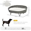 Cama Para Perros De Felpa Pe Melamina Acero 76x59x32 Cm - Pawhut.gris