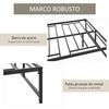 Marco De Cama Doble Dormitorio De Metal Homcom 141,5x195x35 Cm-negro
