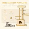 Árbol Rascador Gatos De Mdf Felpa Yute Fieltro Ø60x99 Cm-pawhut.beige