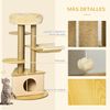 Árbol Rascador Gatos De Mdf Felpa Yute Fieltro Ø60x99 Cm-pawhut.beige