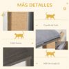 Árbol Gatos Con 2 Cuevas De Mdf Yute Felpa 77x39x93 Cm-pawhut.gris