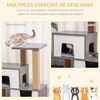 Árbol Gatos Con 2 Cuevas De Mdf Yute Felpa 77x39x93 Cm-pawhut.gris