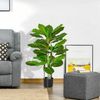 Árbol Perenne Artificial De Pe Cemento Acero Homcom Ø15x95 Cm-verde