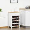 Botellero Estante De Vino De Mdf Homcom 55x30x80 Cm-blanco