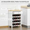 Botellero Estante De Vino De Mdf Homcom 55x30x80 Cm-blanco