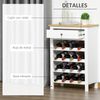 Botellero Estante De Vino De Mdf Homcom 55x30x80 Cm-blanco