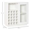 Aparador De Cocina De Metal Melamina Cristal Homcom 80x36x85cm-blanco