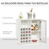 Aparador De Cocina De Metal Melamina Cristal Homcom 80x36x85cm-blanco