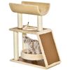 Rascador Gatos De Aglomerado Felpa Sisal Lino 60x30x76cm-pawhut.beige