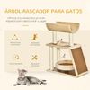 Rascador Gatos De Aglomerado Felpa Sisal Lino 60x30x76cm-pawhut.beige