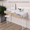 Mesa Consola De Melamina De Madera Metal Homcom 100x30x75 Cm-blanco