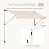 Toldo Manual Retráctil De Metal Poliéster 4x1,2x2,8 M-outsunny.beige