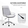 Silla Oficina De Espuma Metal Pu Poliéster Homcom 52,5x60x91 Cm-gris